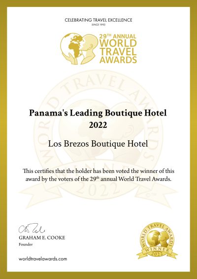 panamas-leading-boutique-hotel-2022-winner-certificate-los-brezos-boutique-hotel